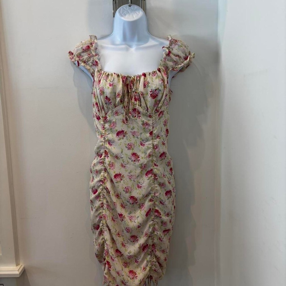 Cotton Candy LA floral ruched dress Size S